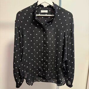 Aritiza Garamond Blouse, size xs, Black/espace